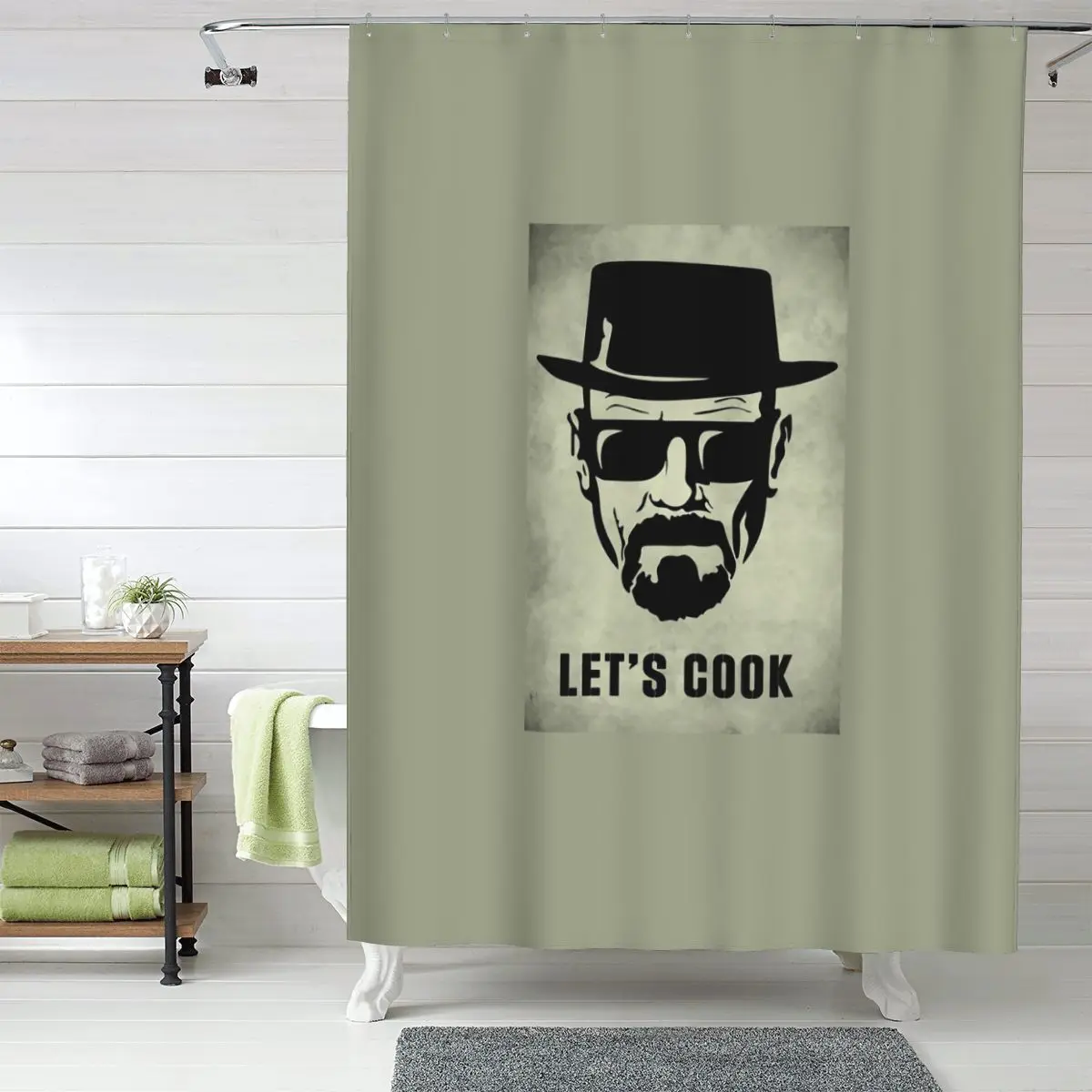 

Heisenberg Lets Cook Shower Curtain Bathroom Polyester Waterproof Bath Curtains with Hooks