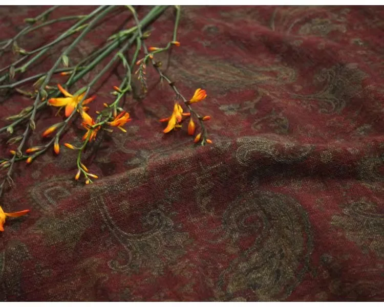 

1yard Double layer thick linen cotton fabric for clothing Skin-friendly and ultra-soft tissu Designer cheongsam clothing fabric