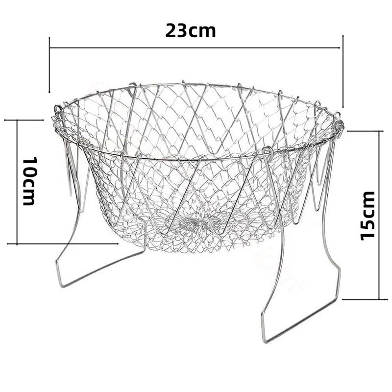 Складная корзина для жарки, многофункциональная сетчатая корзина, кухонные аксессуары, корзина для жарки, кухонный инструмент для готовки