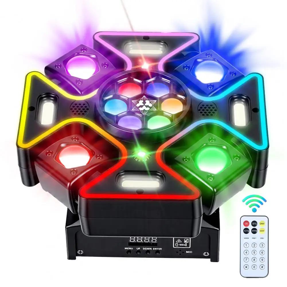 Professional 120W 4-in-1 RGBW Moving Head Stage Light DMX512 & Sound Activated Adjustable Rotating Light For Bar DJ Party KTV view 4