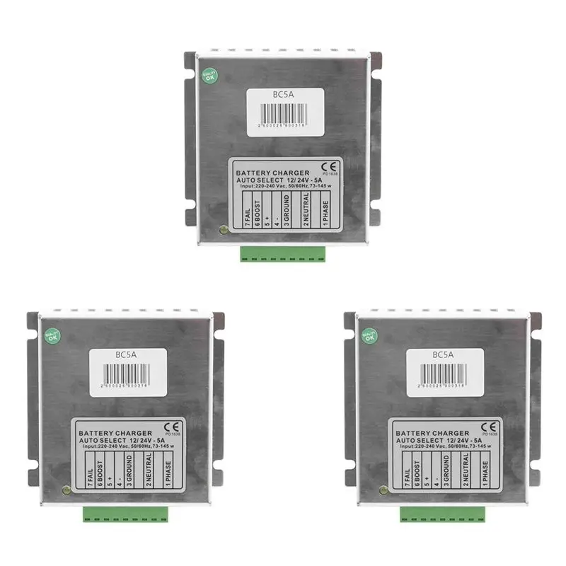 3X BC5A 12V/24V Generator Auto Intelligent Battery Module Float Chargers Circuit Design Adapter Generator Parts
