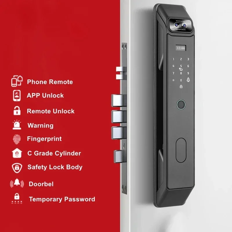 Digital 3D Face Recognition Smart Door Lock Fingerprint WIFI APP Remote Control Home Security Gate Electronic Lock