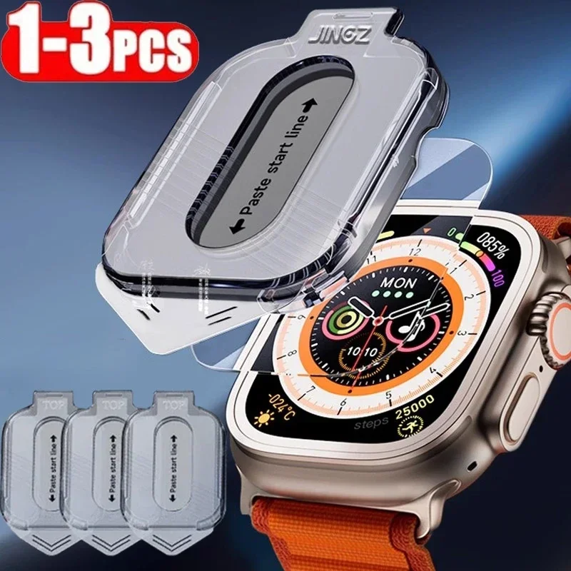 

1-3PCS Easy Install Tempered Glass For Apple Watch Ultra 2 49mm Anti-Scratch Screen Protector for iWatch Ultra 3 Protective Film