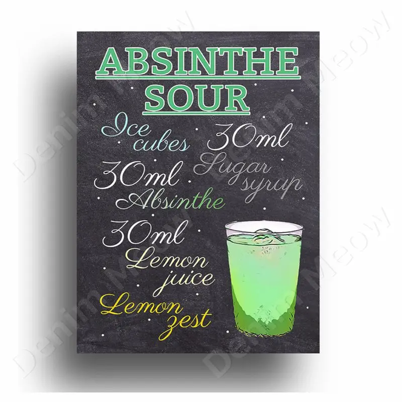 Bamboe Cocktail Plaque, Vintage Tin Sign, Vesper Martini, Metalen Sign, Aperol Spritz, Muur Decor, Bar, Man Cave, Club Decoratie