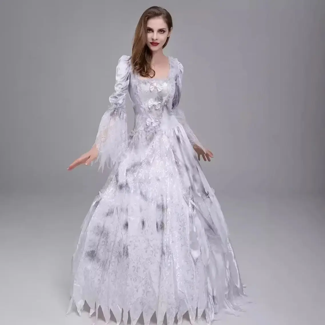 

Фэнтезийная форма, женское готическое викторианское платье ведьмы-вампира, средневековое платье эпохи Возрождения, Хэллоуин, косплей, свадебное платье с птицами