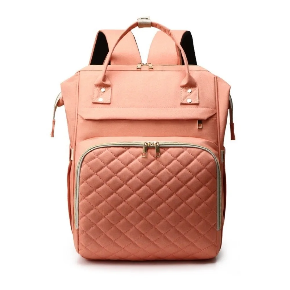 Portable Nylon Mommy Bag Solid Color Multifunctional Diaper Backpack Hand-held Large Capacity Nappy Bagpack Baby Care