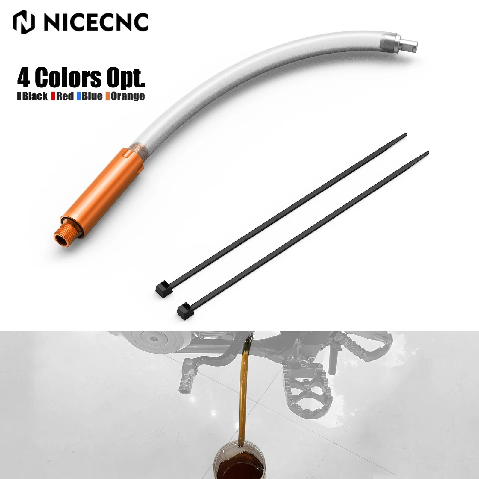 

NICECNC Motorcycle Oil Drain Tool 25cm Drain Hose For 2025 2024 KTM EXC 300 EXC 250 XC-W 300 XC-W 250 XC 250 SX 300 2017-2025