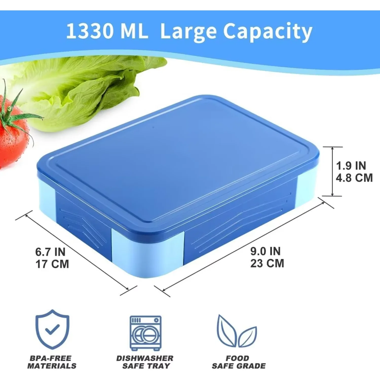 BPA-Free Leak Proof 5 Compartment Lunch  Adult Toddler  Bento Container Daycare School Office