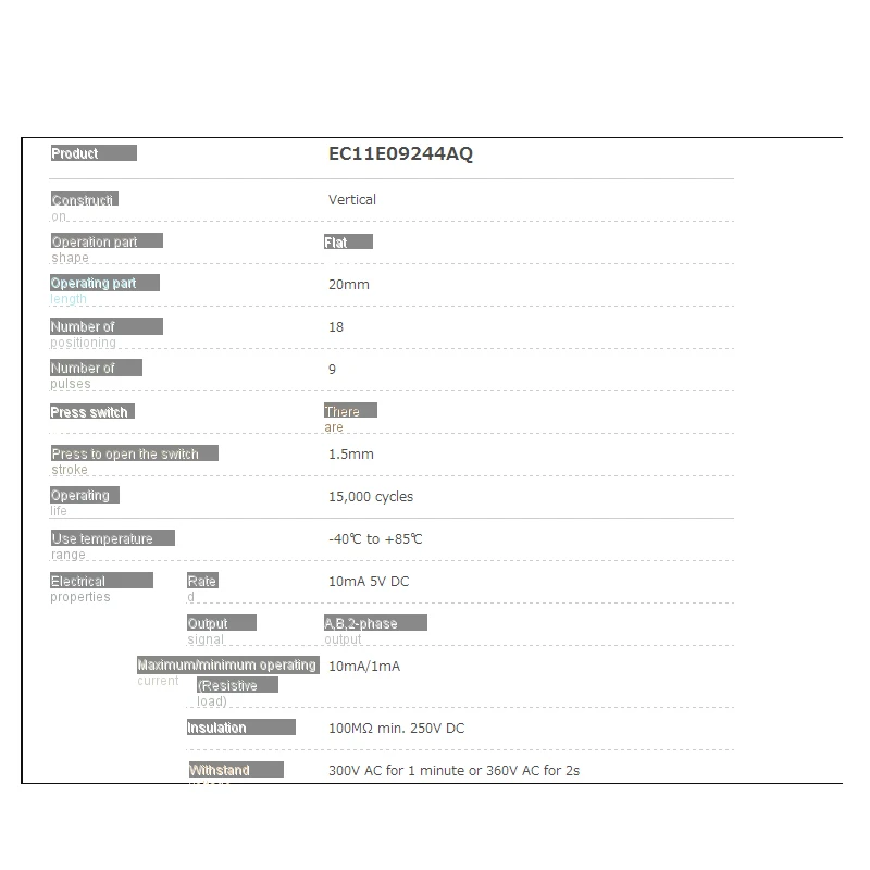 1PCS/LOTS Japan ALPS EC11 Encoder EC11E09244AQ 18 Locations 9 Pulse Points with Switch 20MM Axis