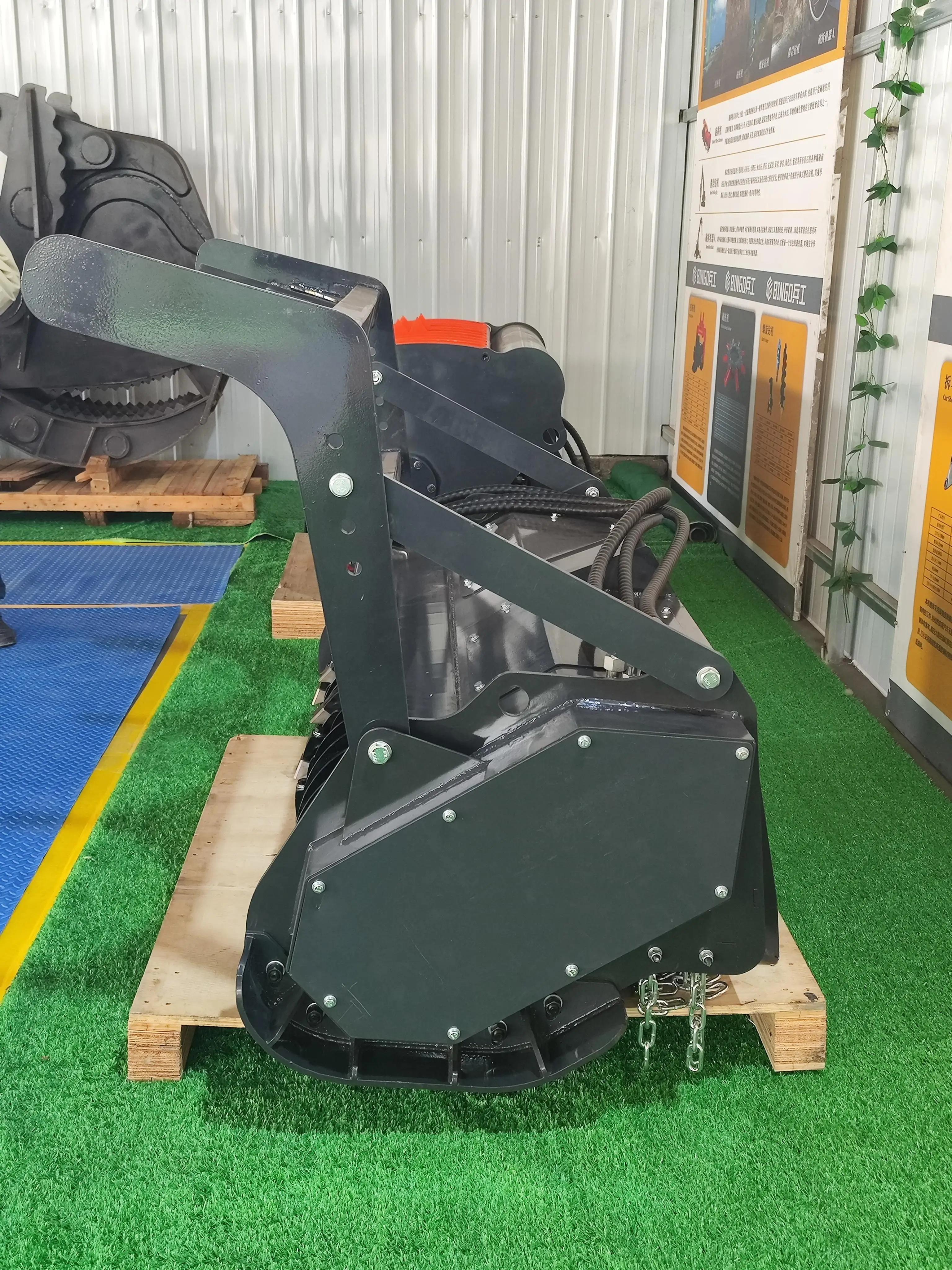 ZHONGJU Heavy Duty Drum Mulcher Attachment Skid Steer Loader-Forestry Land Clearing Brush Cutting Durable Carbide Teeth Shandong