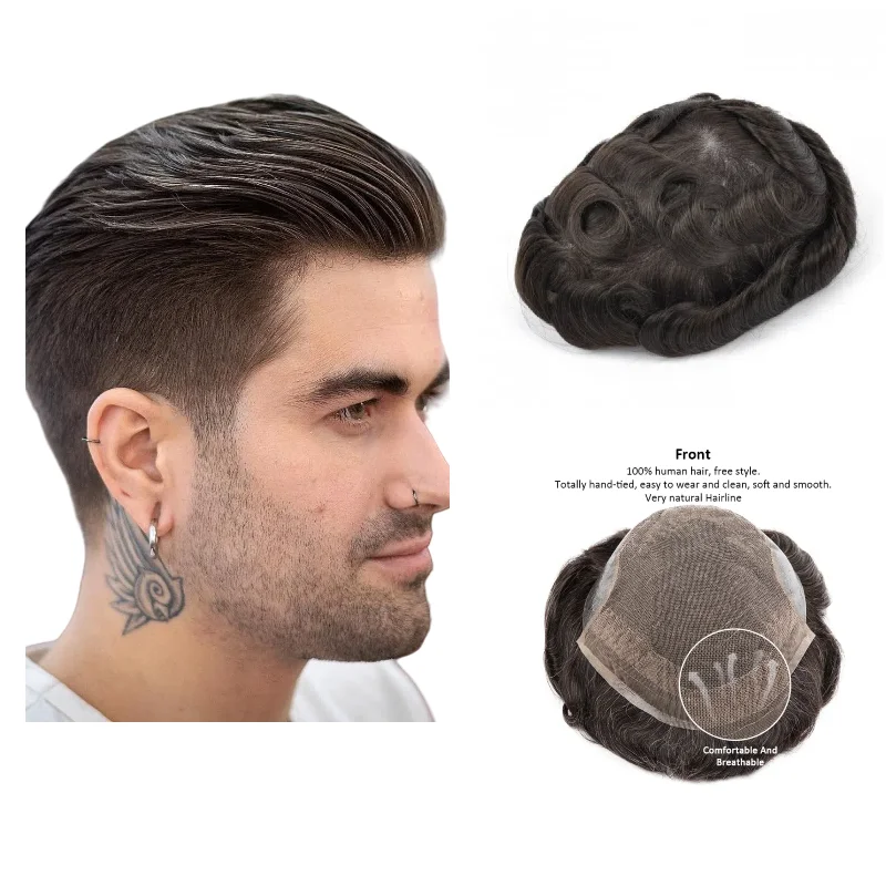 

Clearance Men's Hair Replacement OCT Model | Lace+PU Base Toupee Human Hair,(Imperfect products No after-sales service)