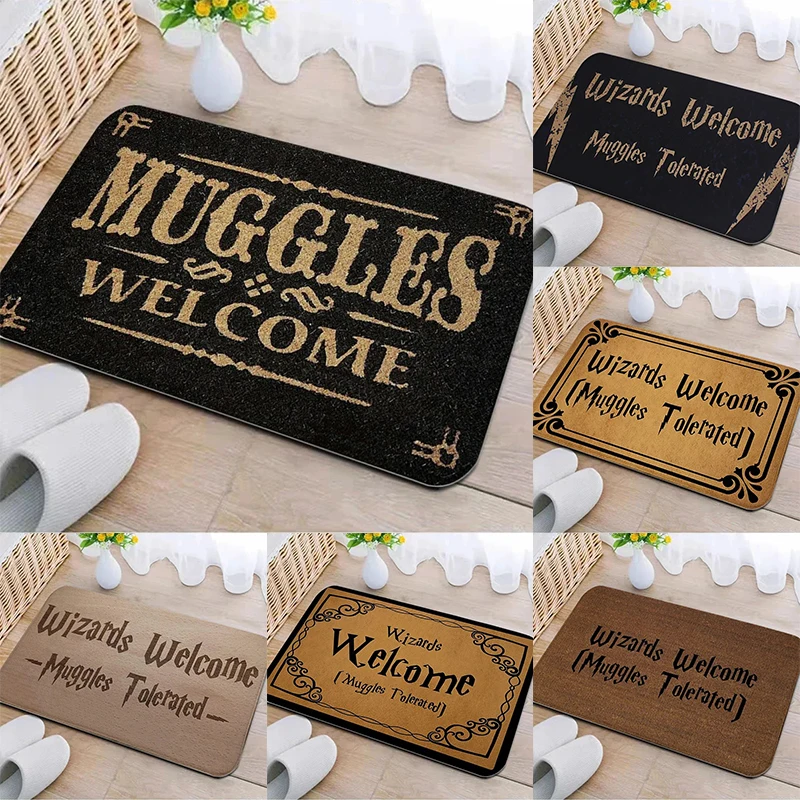 Welcome Door Mat Bathroom Area Non-Slip Absorbent Carpet Wizard Muggle Hallway Decor Carpet Home Decor Entrance Door Mat