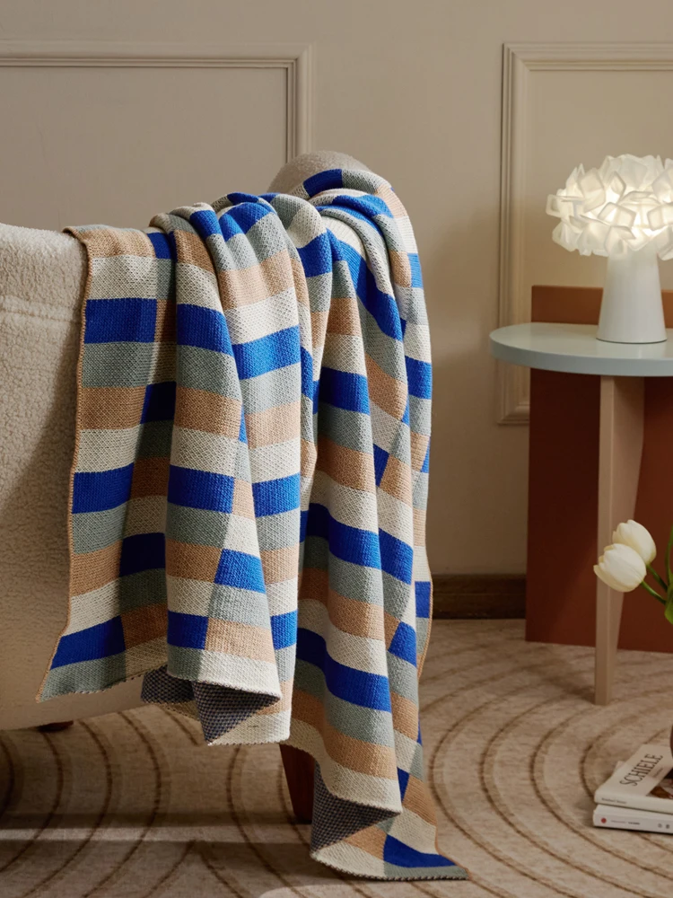 

Class a Materni Knitted Cotton Blanket Nap Blanket Sofa Office Pure Cotton Cover Air Conditioner Blanket All Seasons