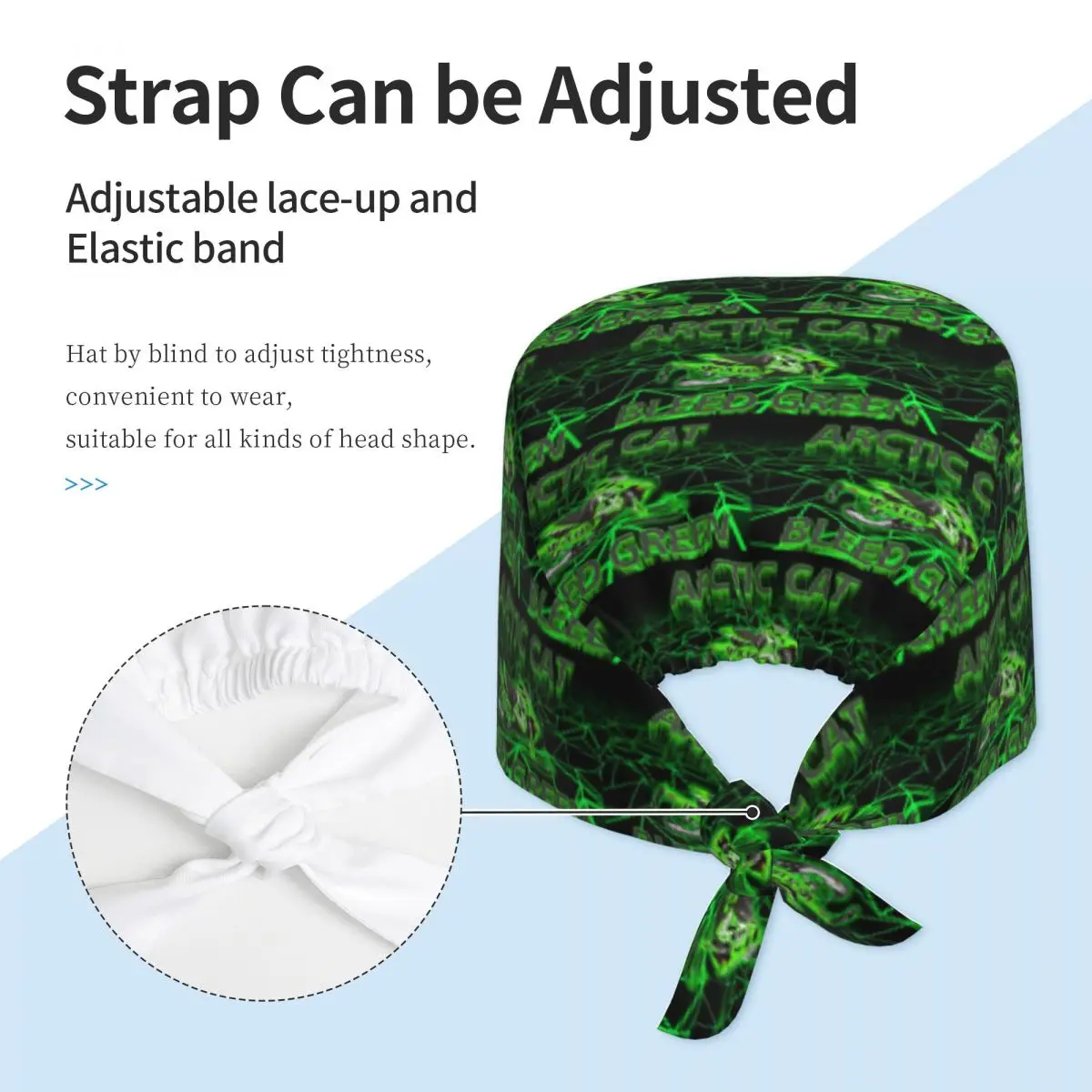 Arctic Cat Scrub Hat Doctor Working Surgical Cap Unisex Adjustable Nursing Caps for Dentist