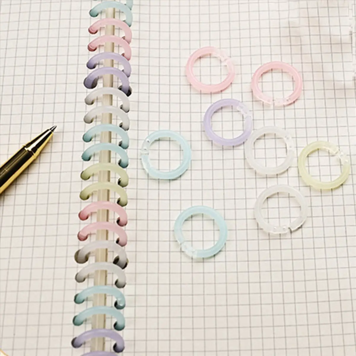 Latest ABBQ-200 Pieces Plastic Books Binding Discs Discbound Expansion Discs Binder Rings Book Rings for DIY Notebook Planners 1