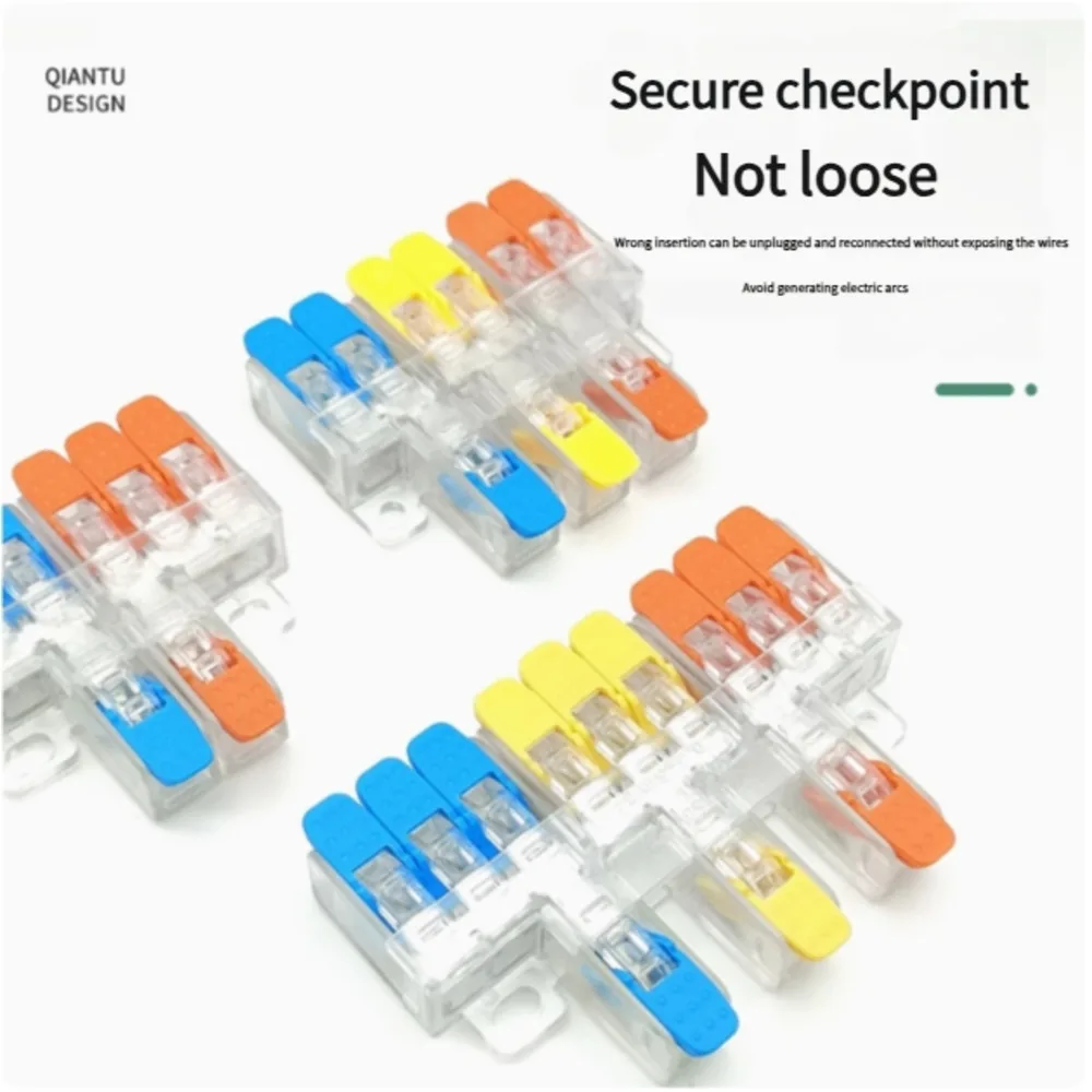 0.5—6mm² High-Power Multi-IN/OUT Push-in Quick Connect Terminal | Compact Electrical Connector for Multi-Purpose Use
