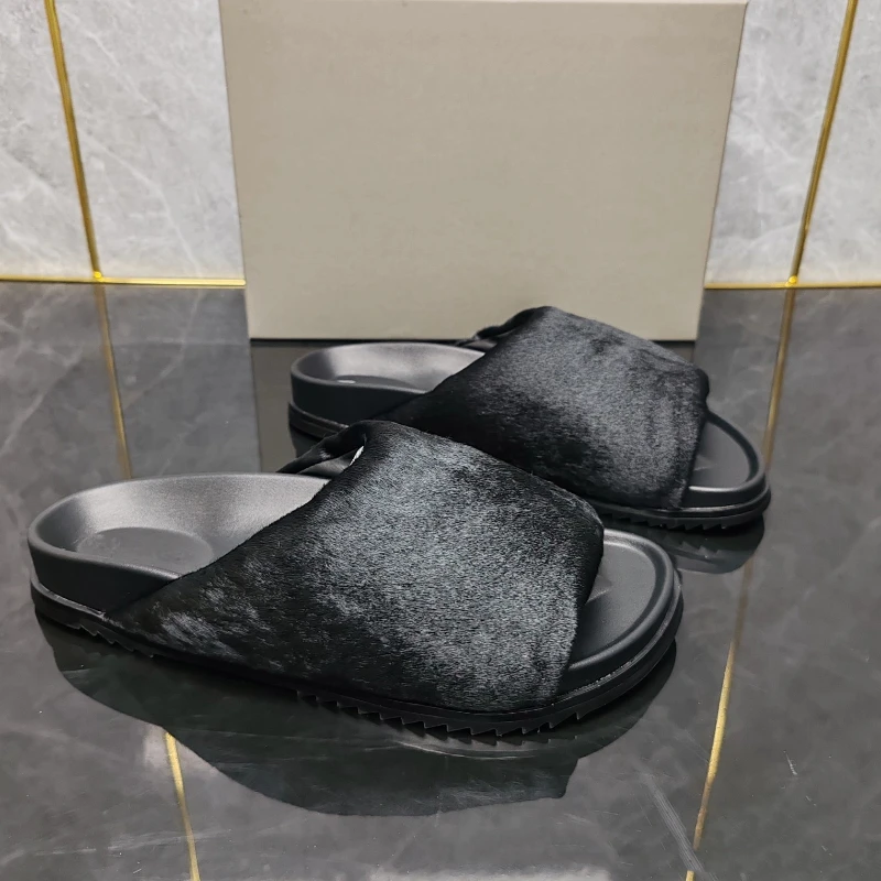 

Нескользящие винтажные повседневные тапочки High Street на толстой подошве, мужские повседневные модные сандалии на высоком каблуке из конского волоса