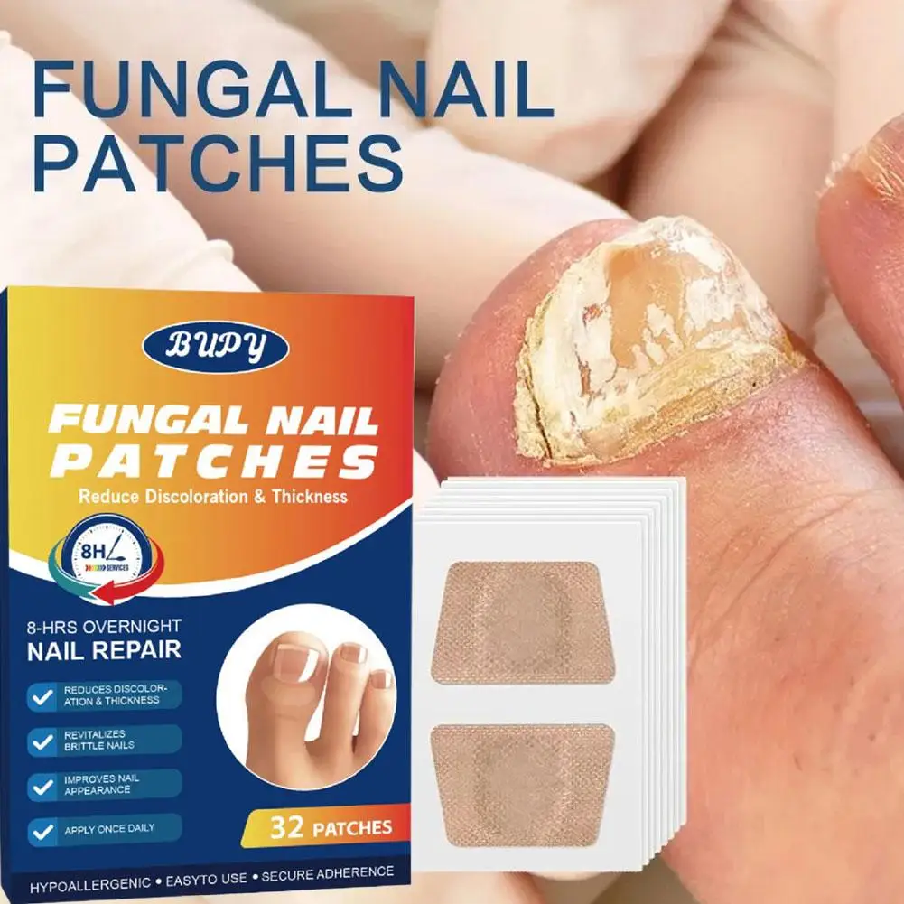1box Nail Care Patches Nail Repair Patch Grey Fungal Care Nails Toenail Thickening Soft Treatment Ingrown Paronychia Sticke C4H4