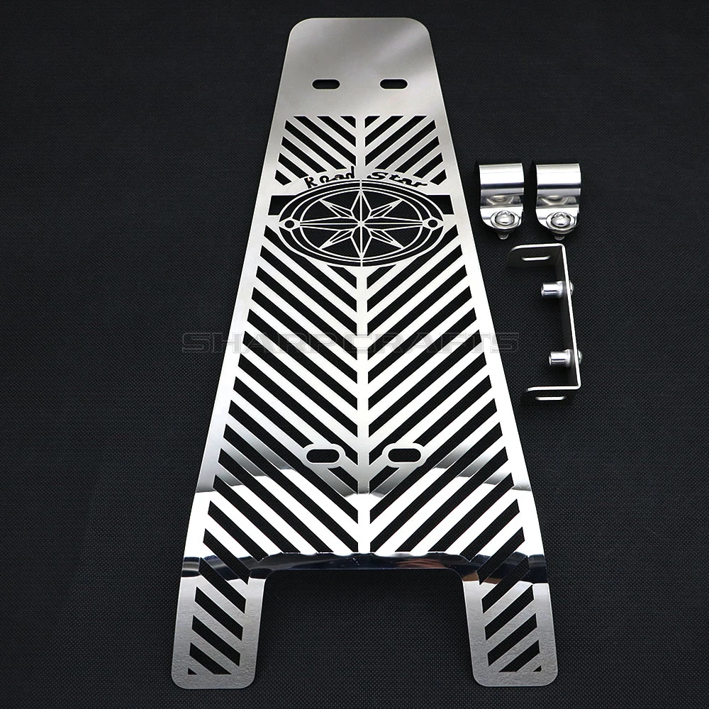 오토바이 해골 광택 스테인리스 스틸 엔진 라디에이터 커버, 그릴 가드 보호대, 야마하 로드 스타 XV1600 XV1700 1999-2014 용