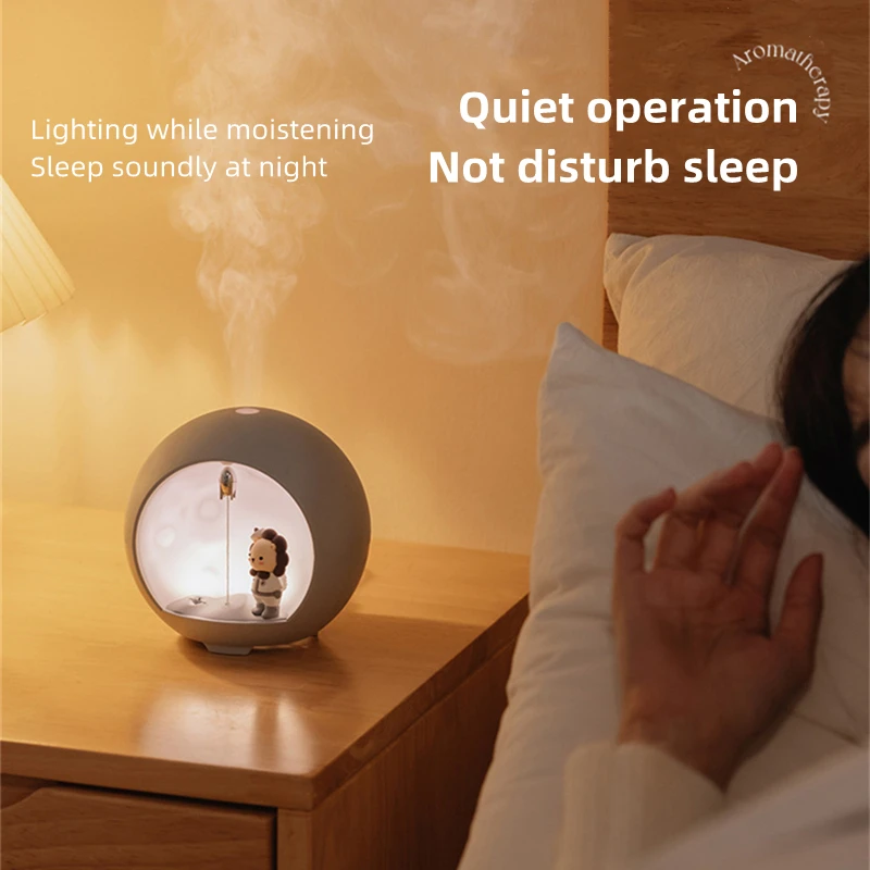Hogar 귀여운 만화 로맨틱 램프 미니 가습기 USB 아로마 테라피 에센셜 오일 디퓨저 어린이 방 향수 향수 Dif
