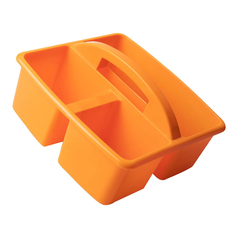 

1Pcs Divided Storage Basket Orange High-Quality PP Plastic Painting Tool Holder Organized Art Container Portable Design