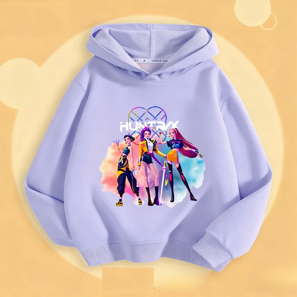 أزياء شعبية للأطفال هوديس طفل الفتيان والفتيات Huntrix مقنعين البلوز بلوزات بأكمام طويلة ملابس الأطفال ربيع جديد 2026 #1