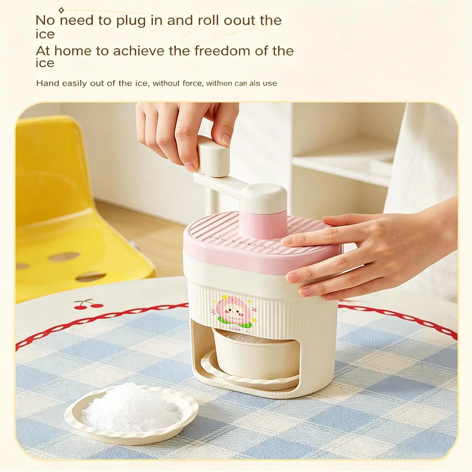 Manual Ice Shaver Cute Portable Manual Hand Crank Shaved Ice Machine for Margaritas Cocktails Cold Drinks Home Party Family