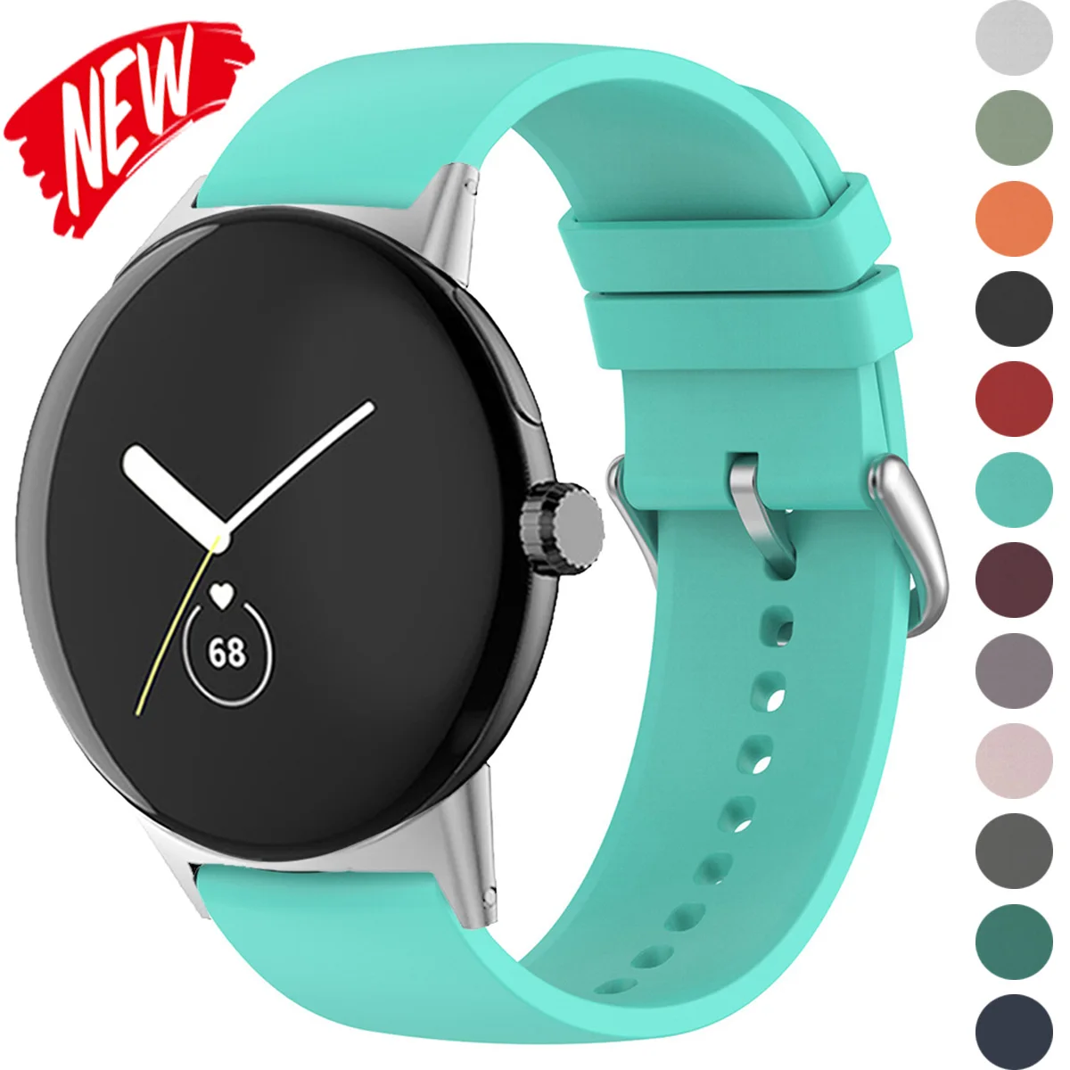 Silikonband für Google Pixel Watch 4/3/2/1 41 mm Sportarmband für Pixel Watch 4/3 45 mm Smartwatch elastisches Armband Zubehör