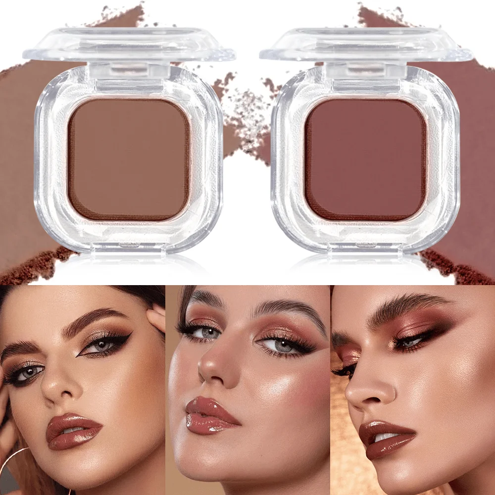 Highly Pigmented Matte Single Eyeshadow, Neutral Brown Shade, Long Lasting Waterproof, Ideal For Quick Daily Smoky Eye Makeup