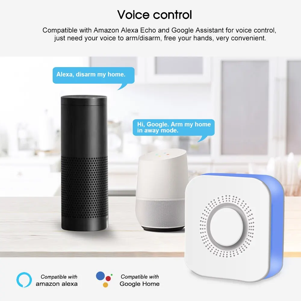 ONENUO Tuya WiFi sistema di allarme Smart Home Security Protection Kit di allarme accessori Wireless Alexa Voice Control Smart Life APP