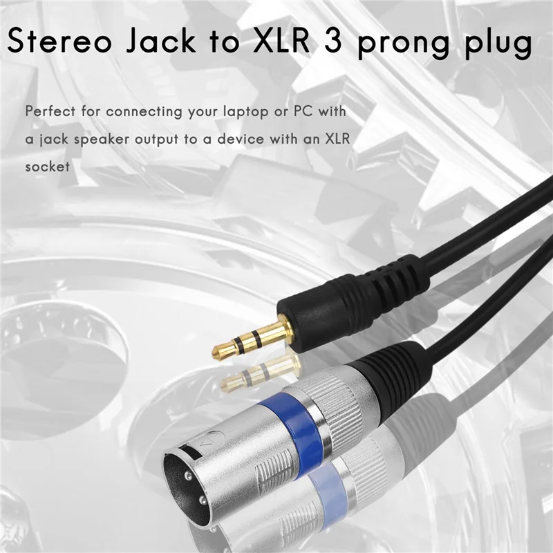 ZIZI 3Pcs  3.5Mm Stereo Jack Plug To 3 Pin XLR Male Cable Microphone Audio Record