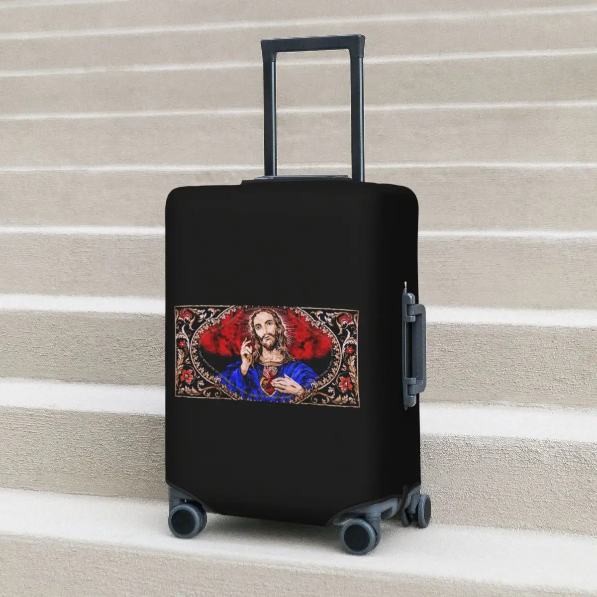 

Father Ted Scared Sofa Suitcase Cover Protection Elastic Travel Luggage Protector Covers for 18-32 Inch