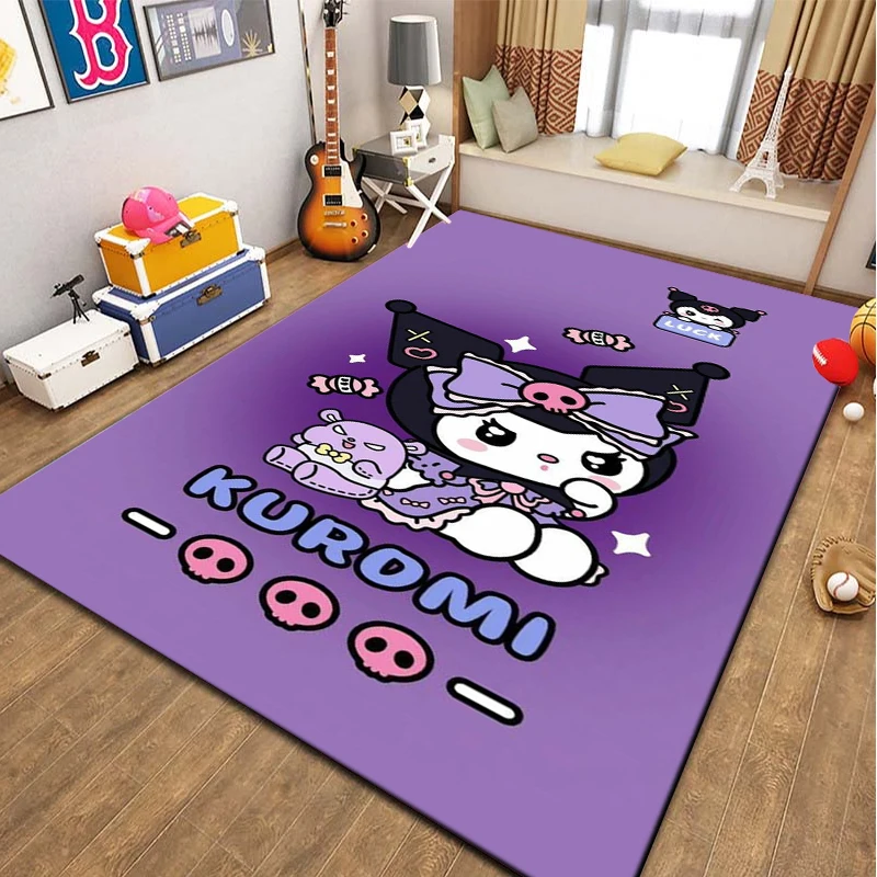 Sanrio Kuromi Anime Large Area Rug 3D Carpet for Living Room Kids Bedroom Sofa Kitchen Kids Decorate Children Non-slip Floor Mat