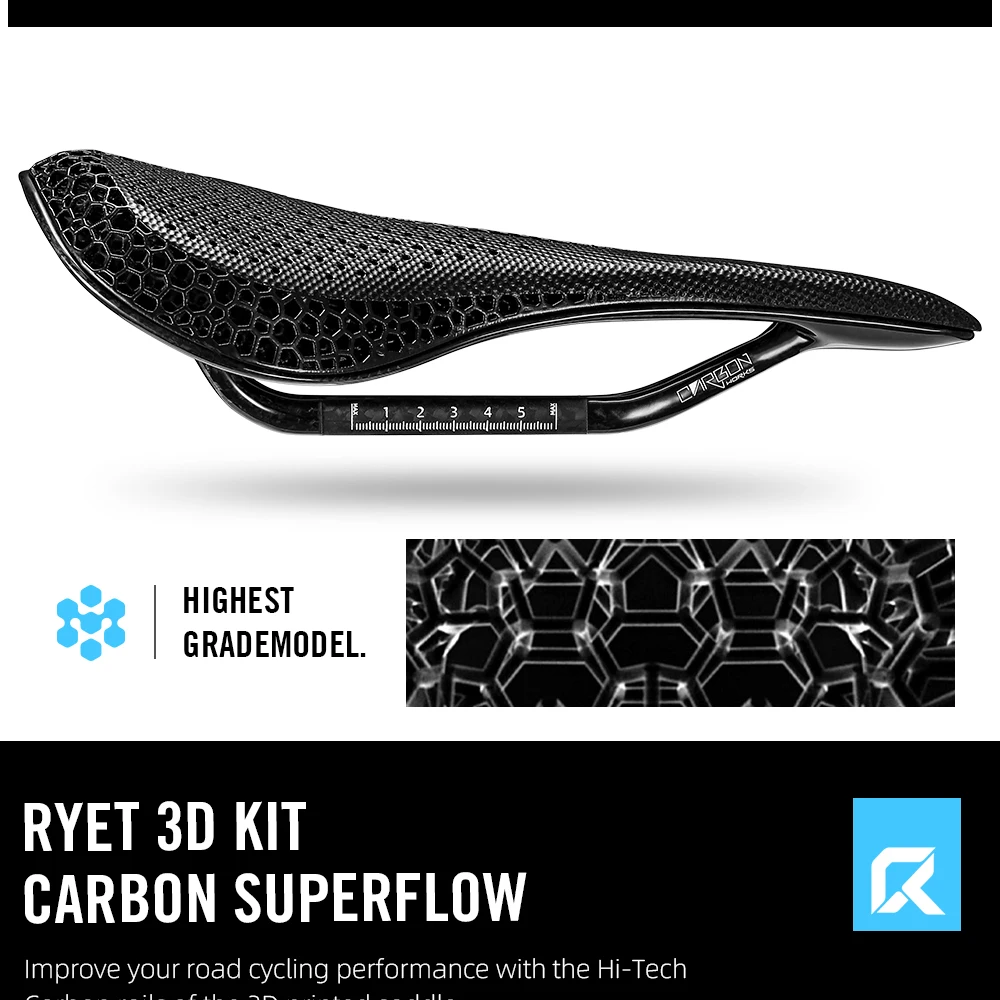 RYET Ultraleichter Carbon 3D-Gedruckter Fahrradsattel 190g/210g 7*9 Fahrrad-Sitzkissen für Rennrad MTB Mountain Gravel Radzubehör – Detail 18