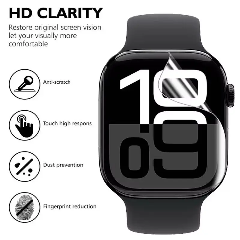 Soft Hydrogel Film For Apple Watch 10 42mm 46mm Curved Screen Protector Protective Watch Films For iWatch Series 10 46MM 42MM