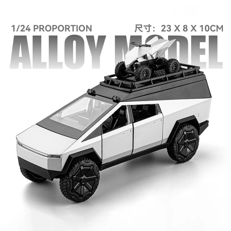 

1:24 Cybertruck Camping RV Alloy Model Car Toy Diecasts Metal Casting Sound and Light Car Toys For Children Vehicle