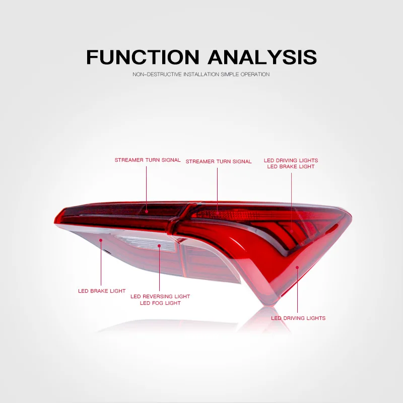 Car Modified Led Tail Lights Lamp Reversing Light For Toyota Avalon 2019 Trunk Lamp