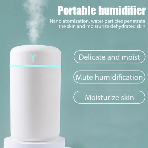 420ml Air Humidifier Portable USB Aroma Oil Diffuser with Colorful Light Cool Mist Sprayer For Bedroom Home Office Car Purifier