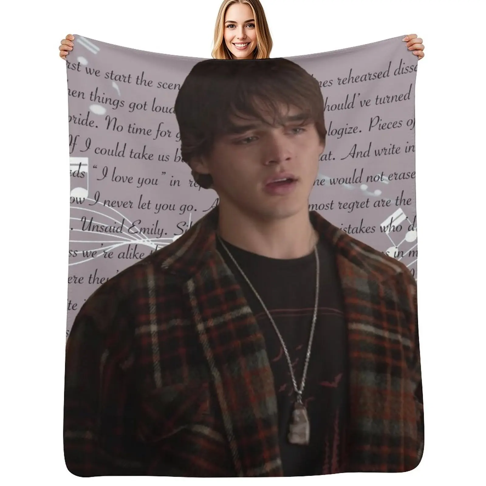 Unsaid Emily Lyrics Throw Blanket Plaid Luxury Designer Sleeping Bag Sofa Bed linens Comforter Blankets