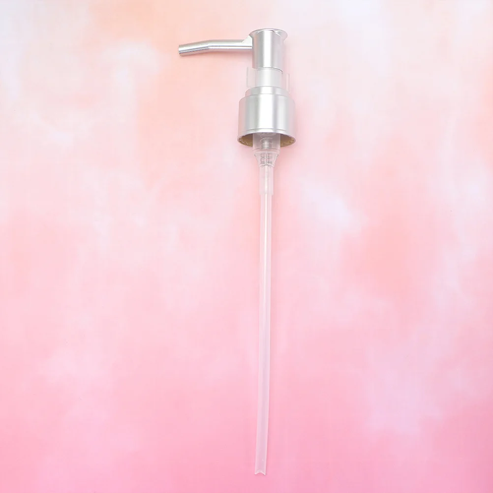 

6pcs Subpackaging Bottle Pump Head 28/410 Silver Long Nozzle Replacement For High Viscosity Liquids Kitchen Bathroom