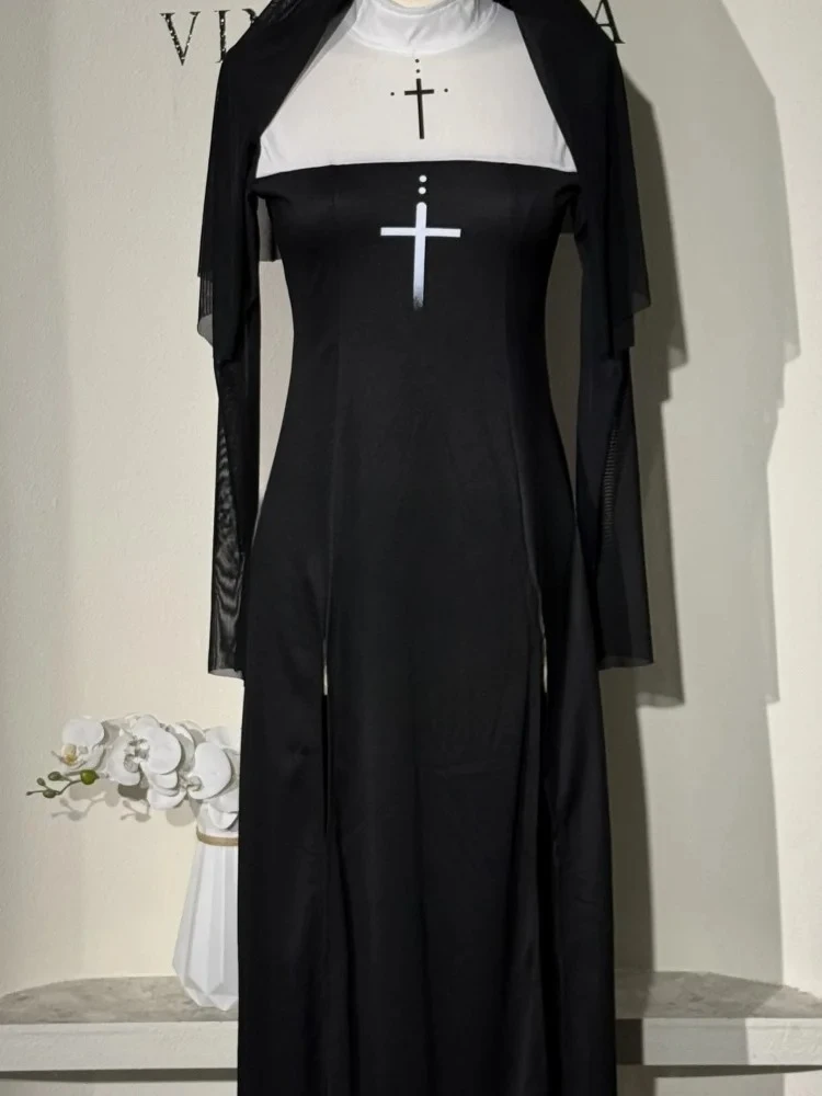 Disfraz de monja de Anime para mujer, ropa de actuación de juego de rol, vestido elegante de actuación Sexy para mujer, disfraz de hermana 2025