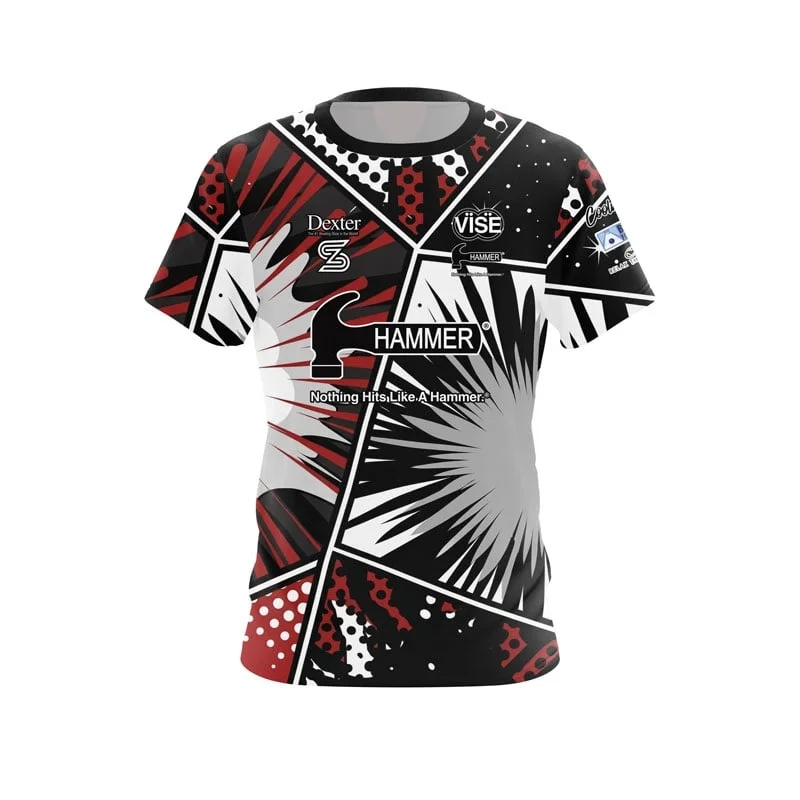 Neues Herren-T-Shirt mit Hammer-Eiscreme-Waffel-Kegel-Motiv, Bowling-Jersey-Print, Kurzarm, Performance-Sport-T-Shirt, Fan-Casual-Streetwear-Oberteil – Detail 3