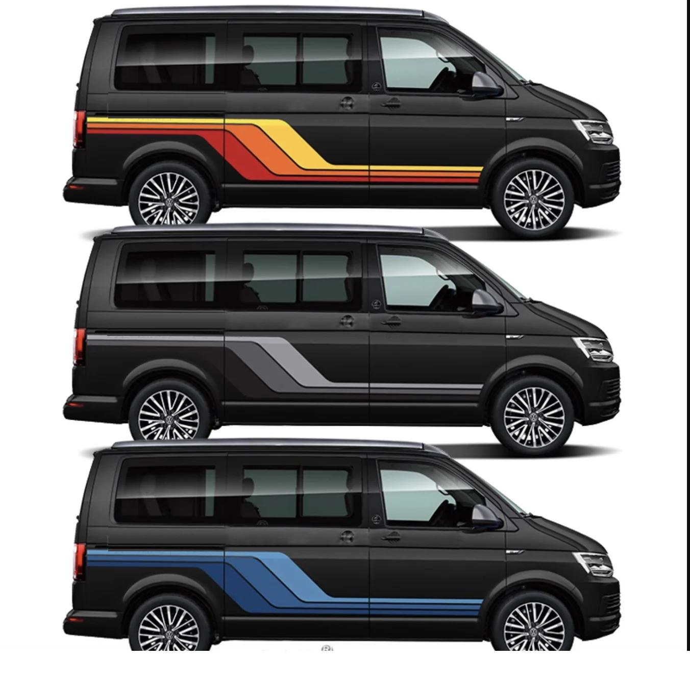 

Винтажные наклейки с линией талии, предварительно вырезанные полосы, юбка, декор, наклейка, виниловая плотная пленка, комплект графики для VW Volkswagen CALIFORNIA T6