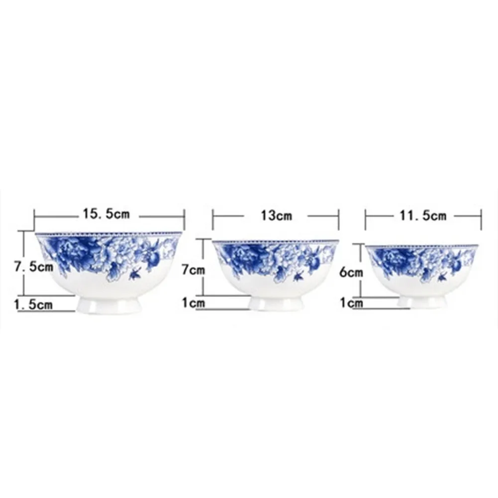 Blue and white porcelain Rice Soup Chinese Style Ceramic Mixing salad ramen bowl porcelain tableware fruteros de cocina