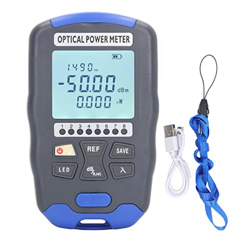 Optical Fiber Power Meter,10KM 10 Wavelengths Universal Optical Multimeter with for Maintenance(AUA DC70(-70-+10DBm))