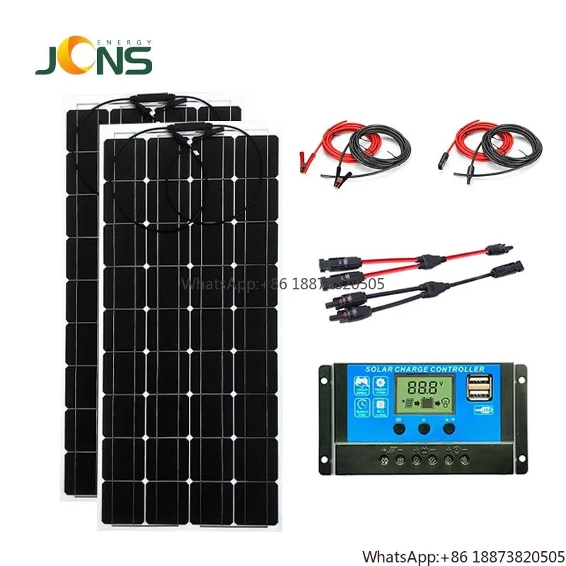 OEM ODM High Efficiency Solar Panel 200W Flexible Roof Mount Solar Panels