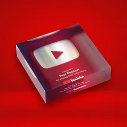 YouTube play button custom Acrylic  plaque award with personalized name Support customization