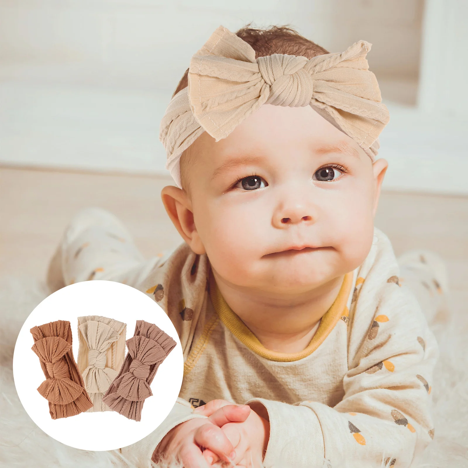 

3pcs Baby Headbands For Girls Nylon Elastic Bow Hair Accessories Newborn Toddler Infant Kids Accessories Party Photo Shoot