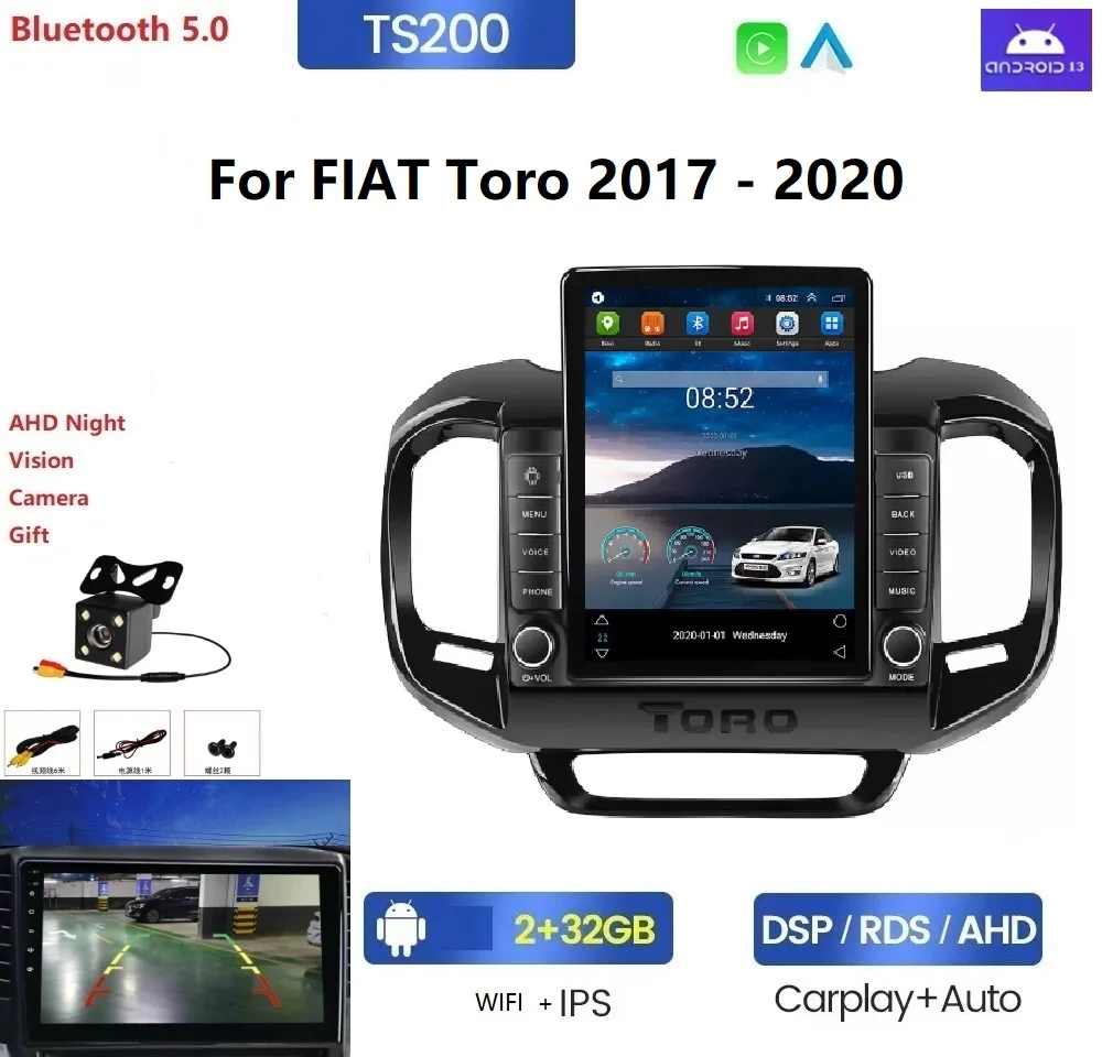 Android13 car radio stereo For FIAT Toro 2017 - 2020 DSP RDS IPS Wireless car-play 360 camera radio for car dvd player