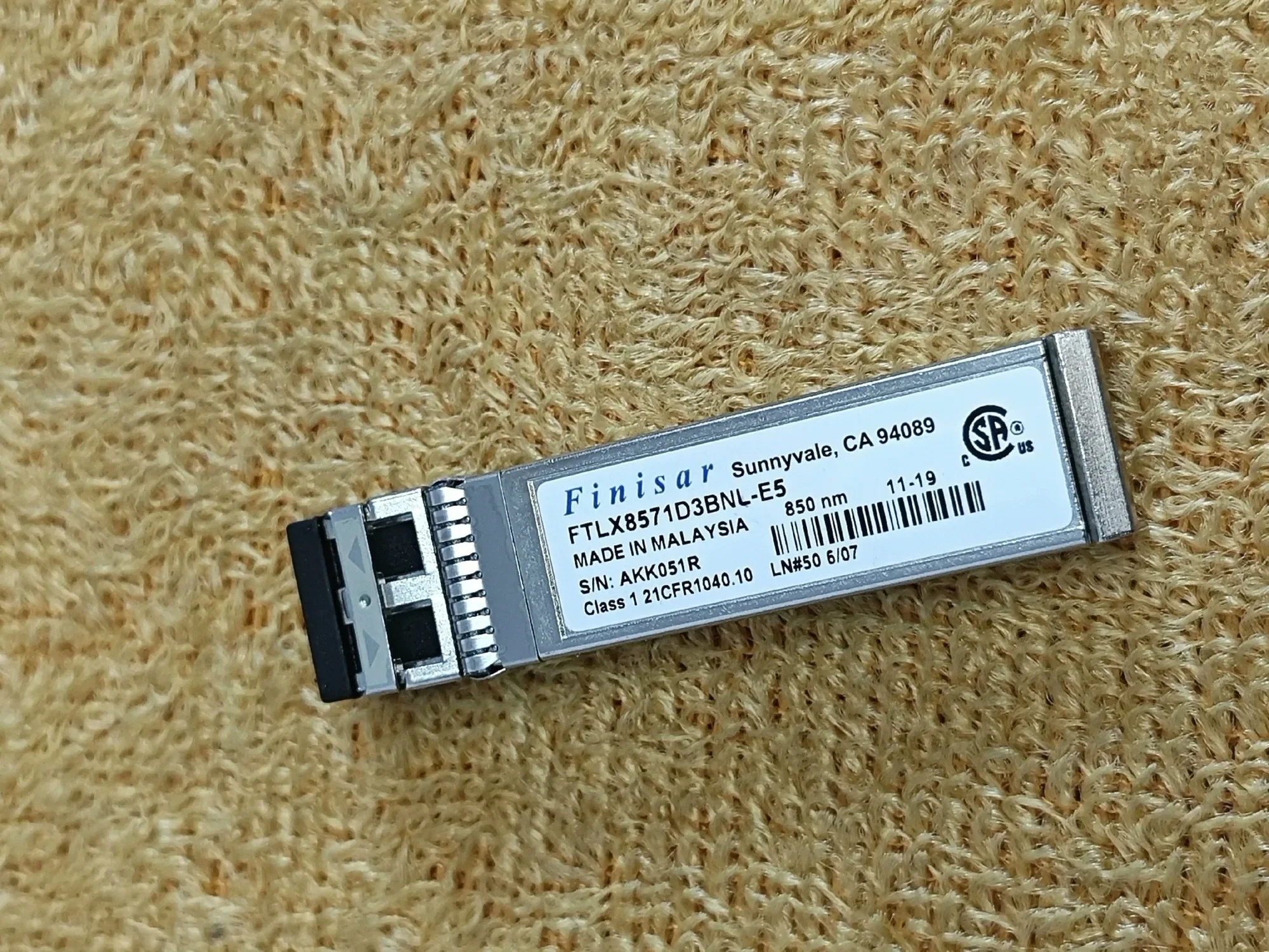 1PCS Original New Finisar 10G Sfp port module/FTLX8571D3BNL-E5/10G 850nm 300m Transceiver/10GB Optical Fiber